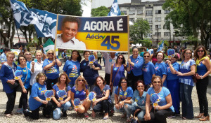 Todas com Aécio em Santos/SP