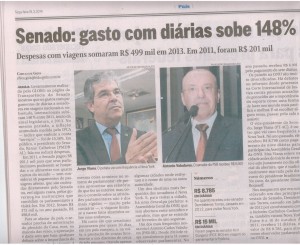 Jornal O Globo - viagens do Jorge Viana a NY