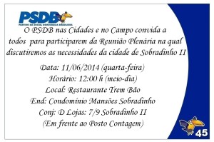 Convite PSDB nas cidade SOBRADINHO