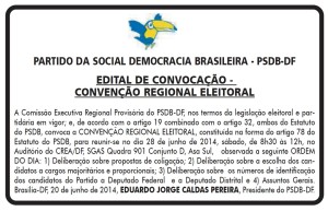 EDITAL CONVOCAÇÃO CONVENÇÃO