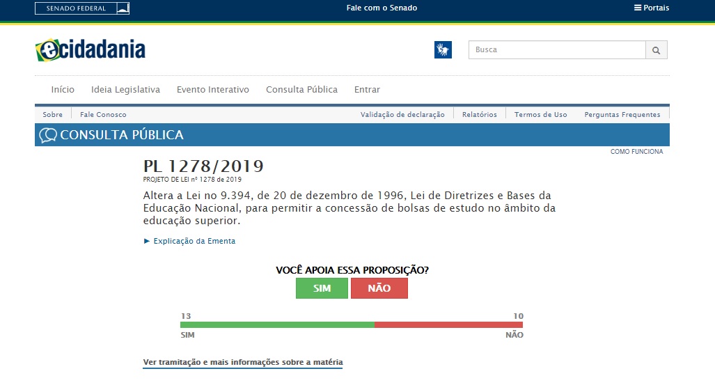 Você sabia que pode apoiar projetos que tramitam no Congresso?