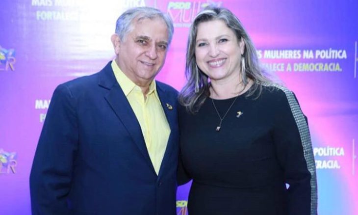 Presidente do partido no DF, senador Izalci Lucas com a presidente do PSDB Mulher;DF, Andreia Moura Zemuner
