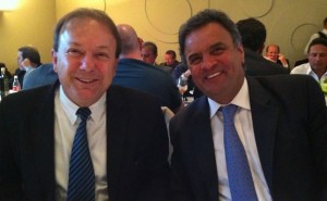 O ex-prefeito de Colatina Guerino Balestrassi e o senador Aécio Neves, em Brasília