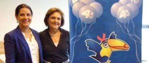 A candidata a deputada estadual Maria Cecília com a presidente nacional do PSDB Mulher, Solange Jurema, durante evento no RJ