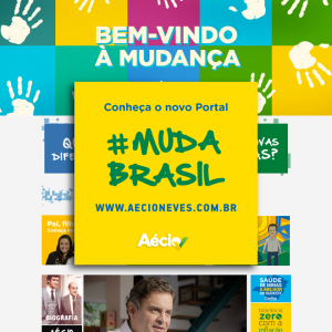 “Bem-vindo à Mudança” é o tema do site e a primeira saudação que o internauta encontrará assim que entrar no endereço www.aecioneves.com.br