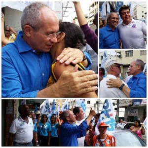 Paulo Hartung é recebido por moradores de Colatina, na tarde desta sexta