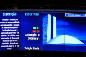 Senado confirma impeachment de Dilma Rousseff, por 61 votos a favor e 20 contras. Fotos Orlando Brito
