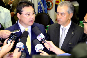 Ministro Paraguaio, Gustavo Leite, e o governador de MS/ Foto: Chico Ribeiro