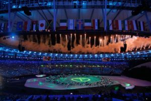 Rio de Janeiro - Cerimônia de abertura dos Jogos Olímpicos Rio 2016 no Estádio do Maracanã. (Fernando Frazão/Agência Brasil)