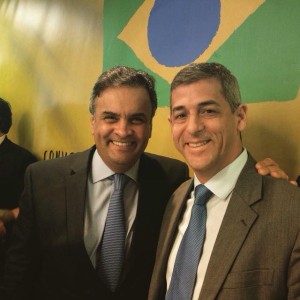 Senador Aécio Neves e vereador André Régis em encontro em Brasília