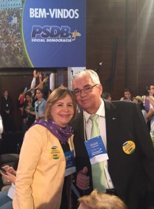 Terezinha Nunes com o presidente do PSDB-PE, Antônio Moraes, na convenção nacional