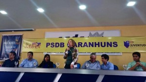 Presidente do PSDB Mulher-PE, Terezinha Nunes, fala em encontro de Garanhuns