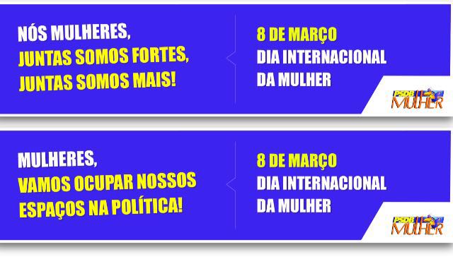 Faixas que ilustrarão a luta das mulheres tucanas na caminhada desta terça (8)