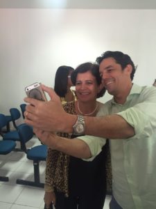Eliana Piola e Daniel Coelho nos bastidores do seminário de capacitação para pré-candidatas Fotos: Karla Vasconcelos