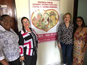 Terezinha Nunes com a prefeita Judite Botafogo (E) e secretarias de Lagoa do Carro
