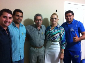 Sidney Sheldon (atleta), Gilberto (vice-presidente do FEKAEN), Valério Marinho (PSDB-RN), Isabel Helena (ITV-RN) e André Calixta.