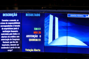 Senado confirma impeachment de Dilma Rousseff, por 61 votos a favor e 20 contras. Fotos Orlando Brito
