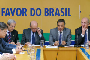 Aécio Neves, Antonio Imbassahy, José Serra, Paulo Bauer, Aloysio Nunes durante reunião da executiva do PSDB em Brasília. Df, 15/12/2016 - Foto Orlando Brito