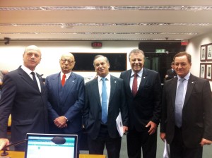 Deputado Marco Tebaldi (2º da dir para esq) e outros representantes da bancada catarinense na Câmara Federal