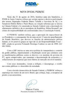 NOTA OFICIAL PSDB - SC